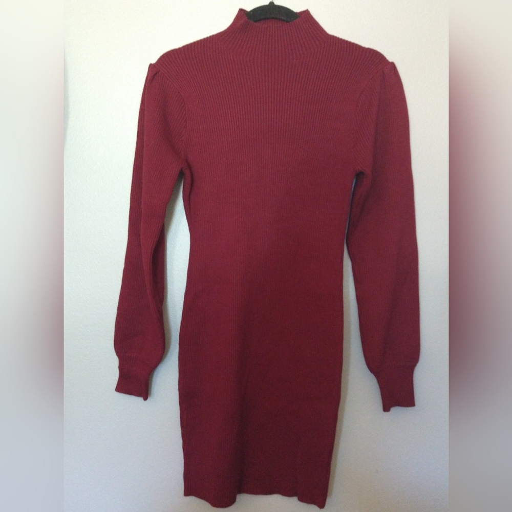 Anrabess burgundy long sleeve sweater dress. Size L.